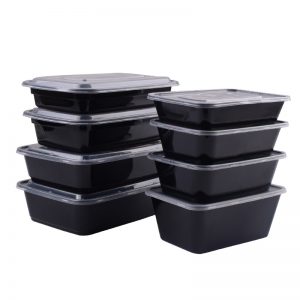 500ml Black Rectangular Disposable Food Containers