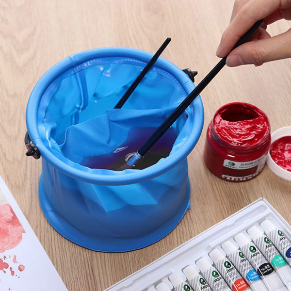 Portable Collapsible Brush Washing Bucket for Artists