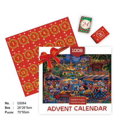 Christmas Theme 24-Grid Blind Box Puzzle: 1008-Piece Joyful Assembly Toy