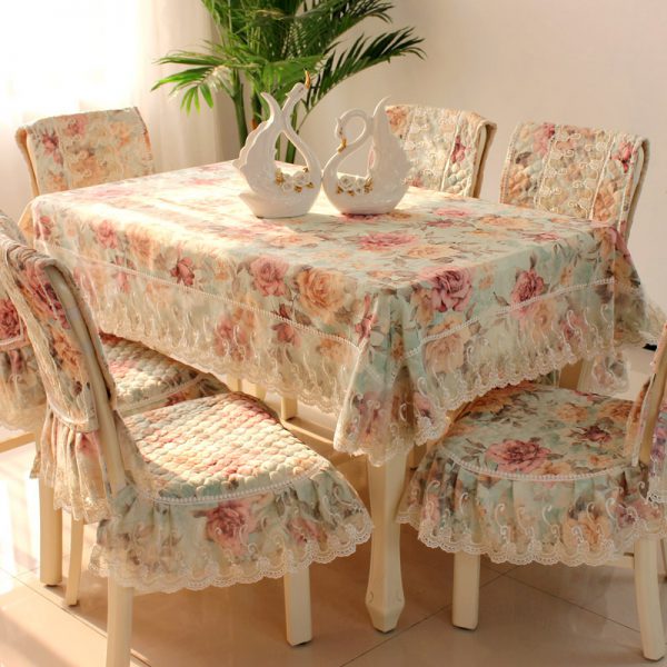 Rustic Floral Table and Chair Cover Set