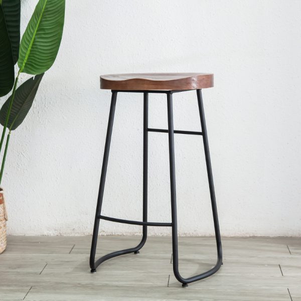 Modern Minimalist Wooden Bar Stool