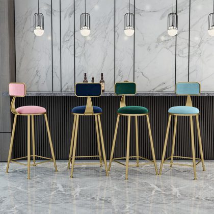 Elegant Iron Bar Stool: A Touch of Nordic Luxury for Your Home or Business